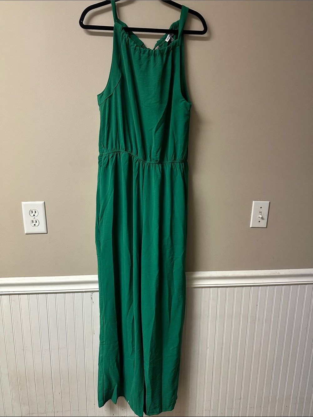 White Birch Emerald Green Sleeveless Jumpsuit Size XL
